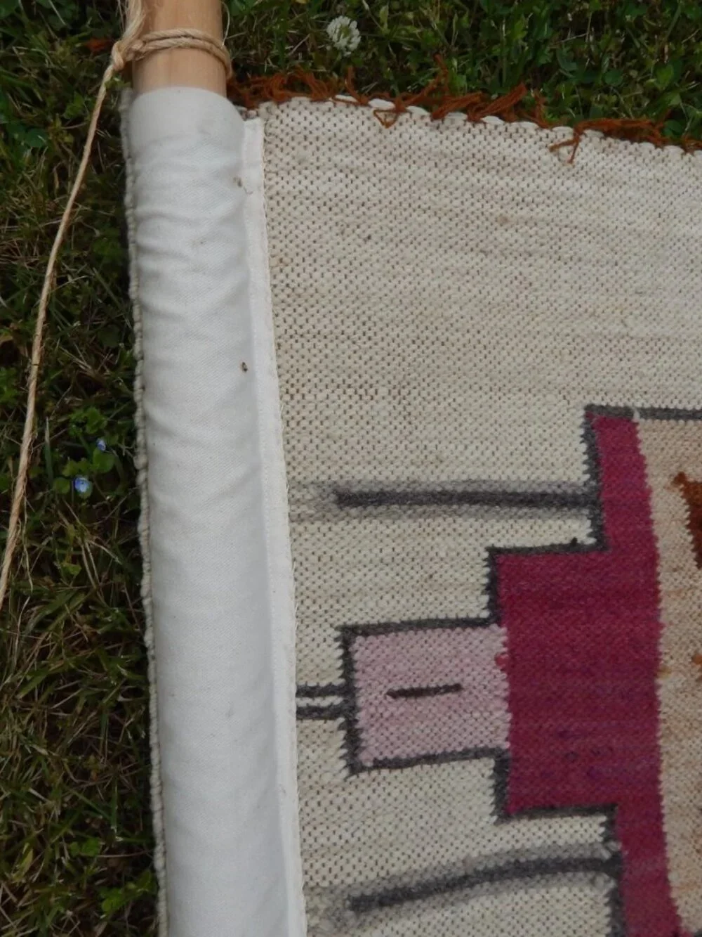 Vintage Native American Navajo Handwoven Wall Tapestry From UTAH Wool Hanging **